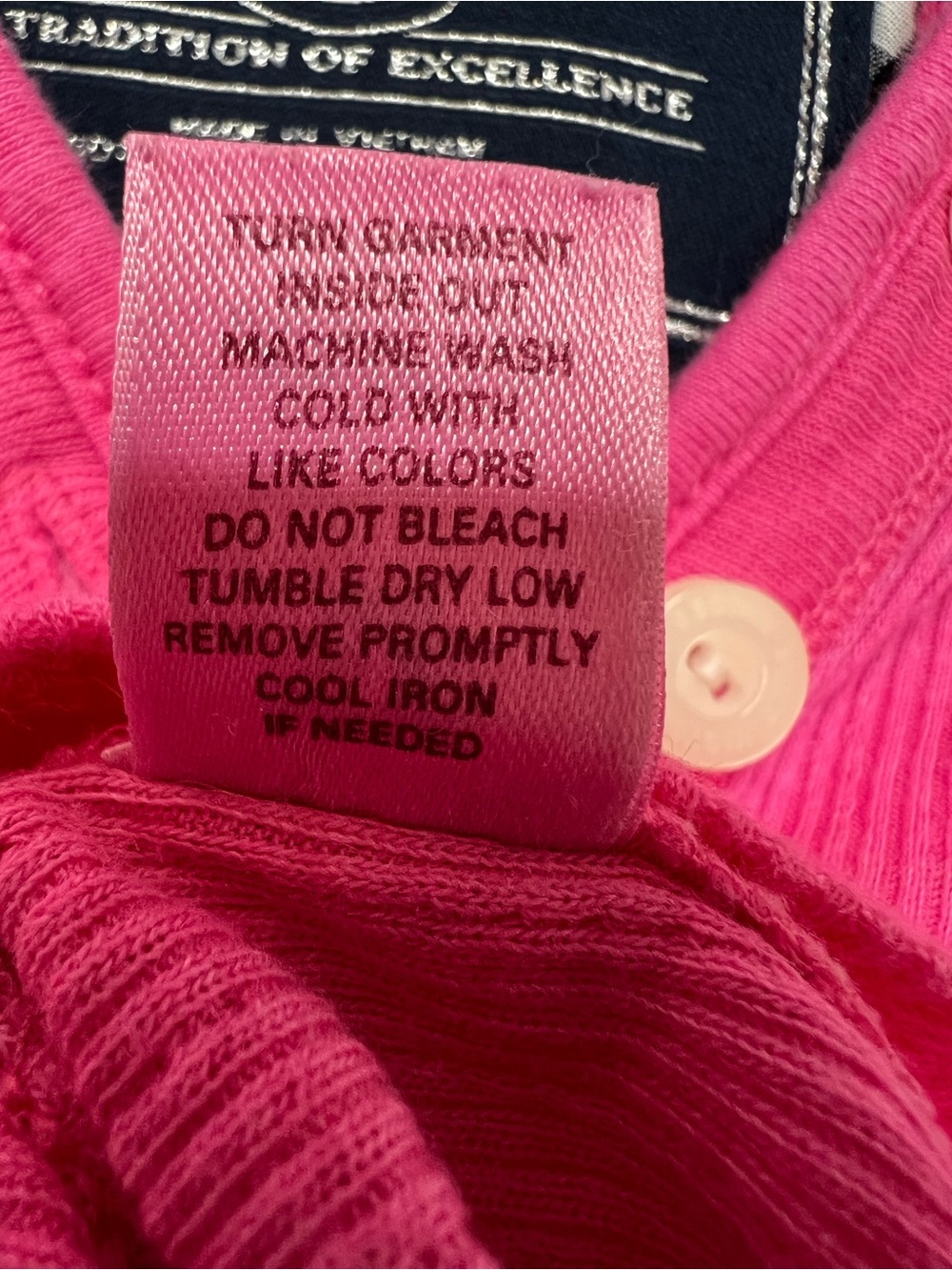 PINK Victoria's Secret Hot Pink Long-Sleeve Hooded Henley Sleepwear with Crest - Picture 6 of 6